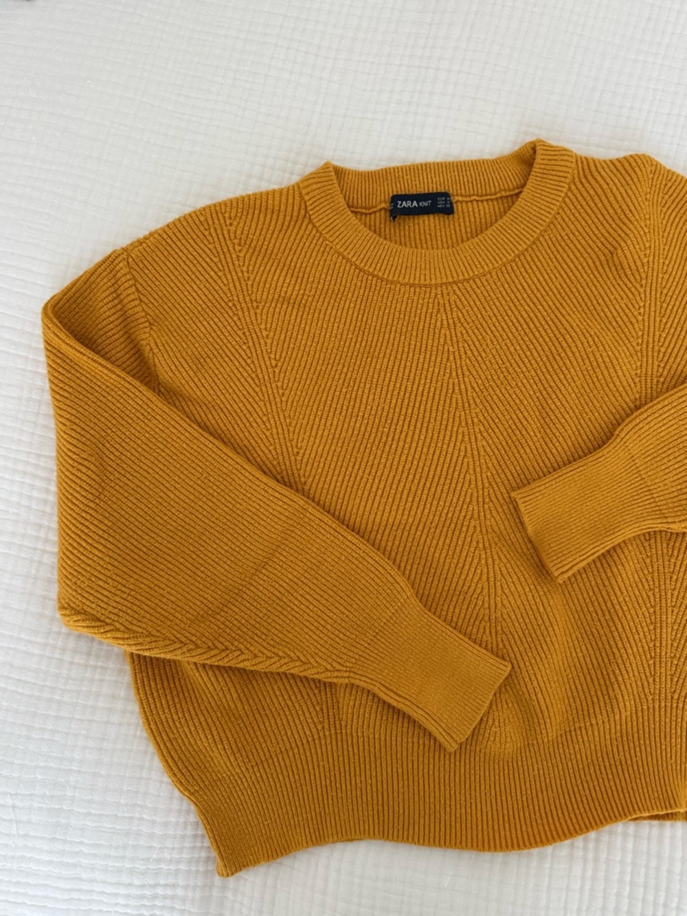 Zara Ribbed Crewneck Sweater